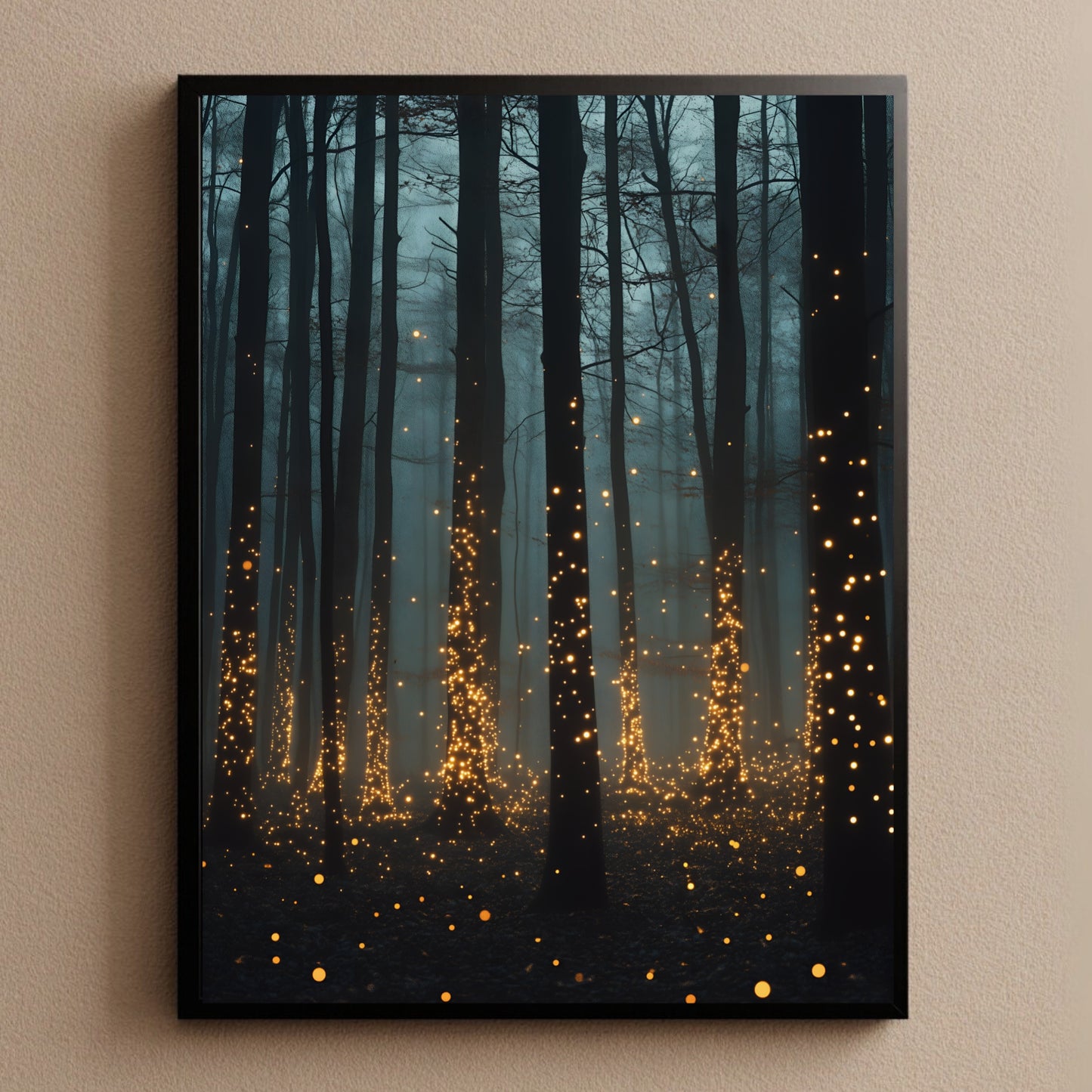 Firefly Forest Moody Glowing Woodland Wall Art