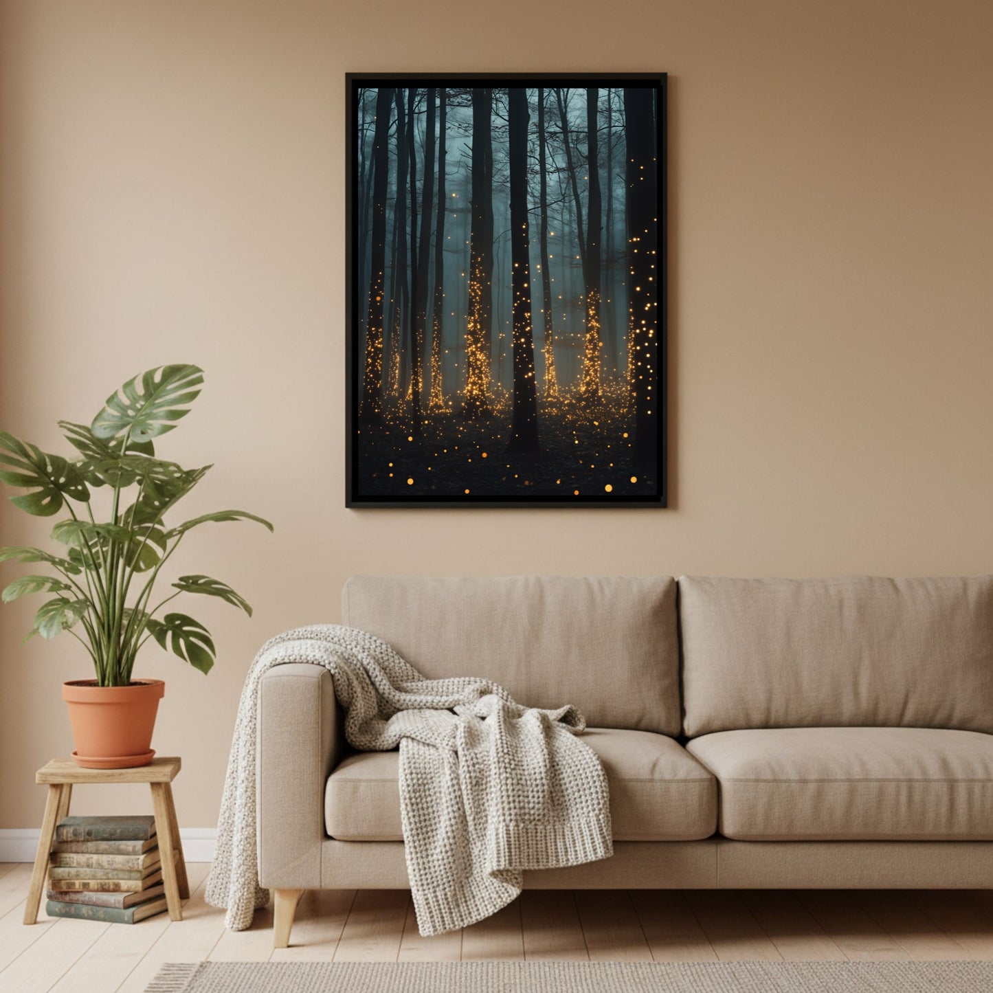 Firefly Forest Moody Glowing Woodland Wall Art