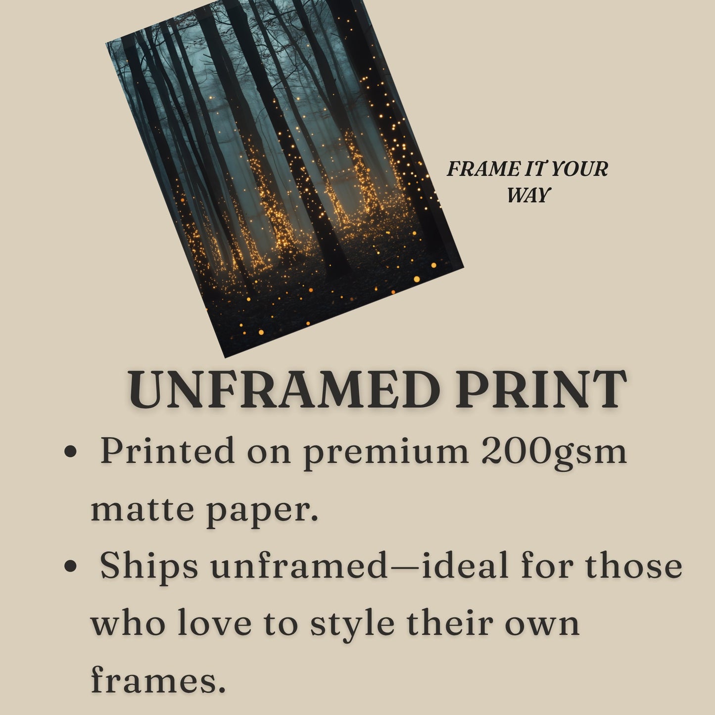 Firefly Forest Moody Glowing Woodland Wall Art