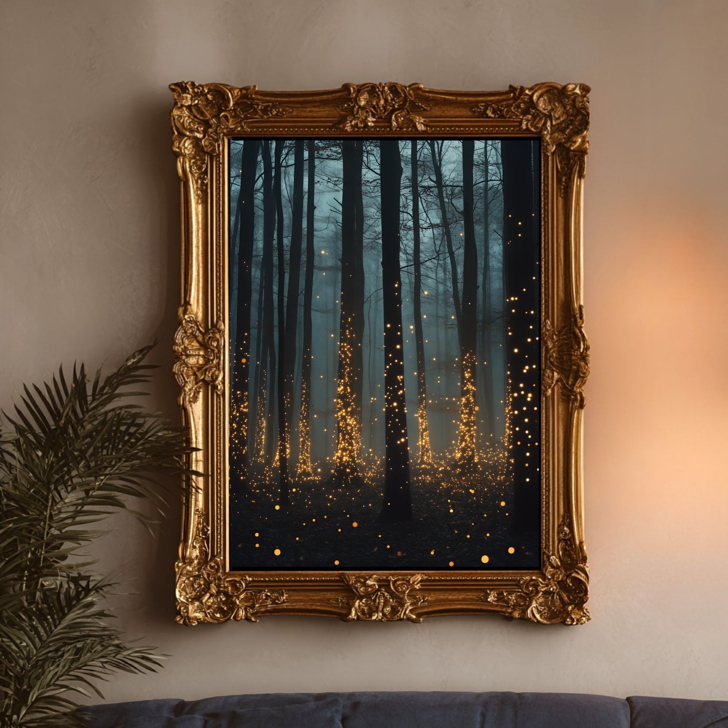 Firefly Forest Moody Glowing Woodland Wall Art