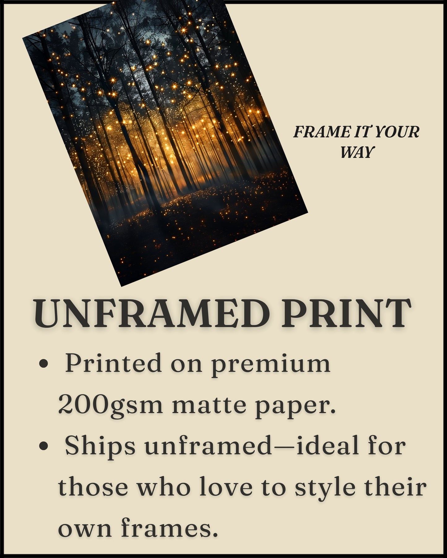 Enchanted Firefly Forest Wall Art - Our signature piece—bold, magical, and impossible to forget.