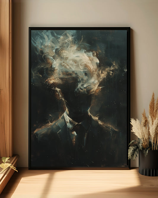 Moody Smoky Head Portrait Wall Art Print