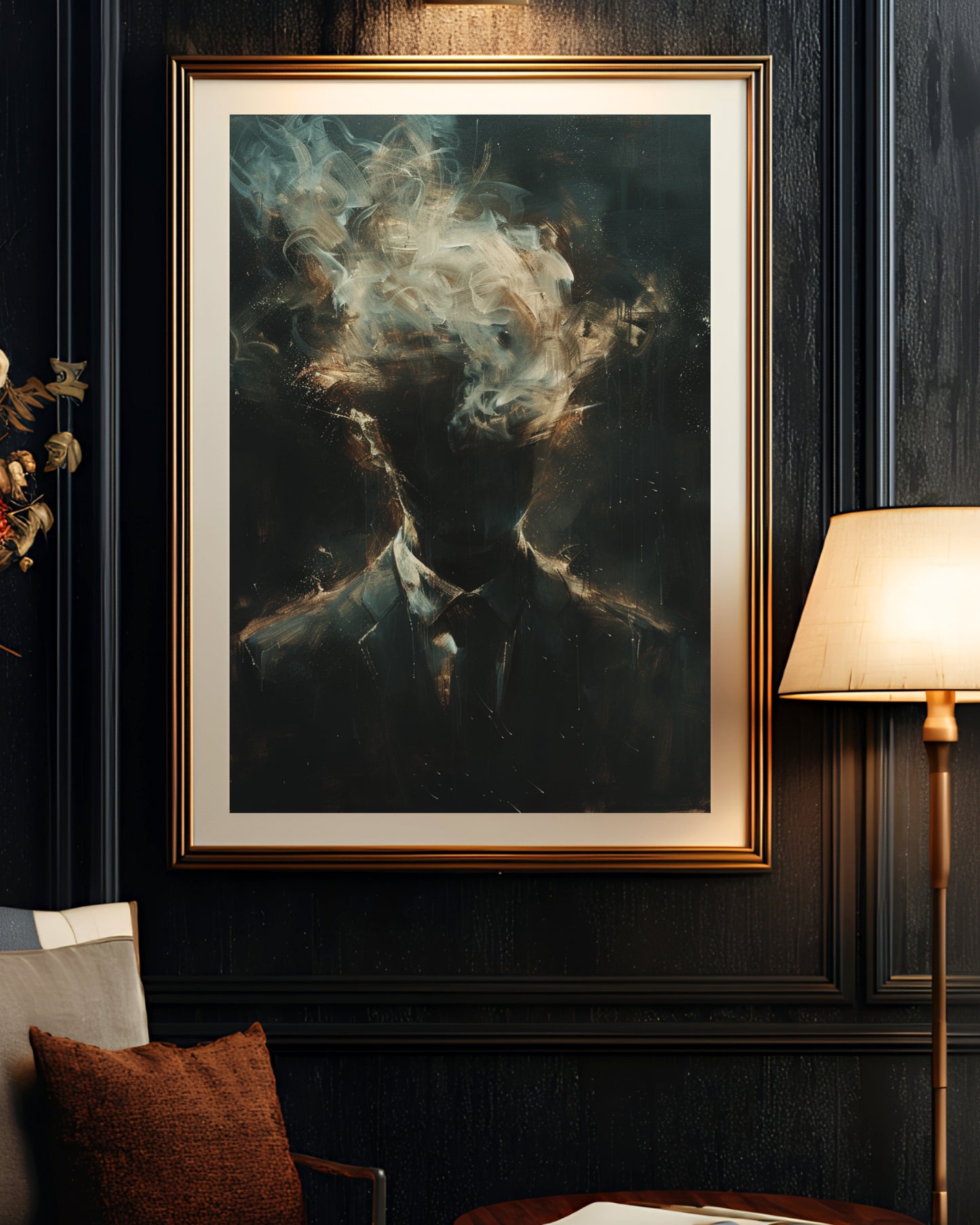 Moody Smoky Head Portrait Wall Art Print