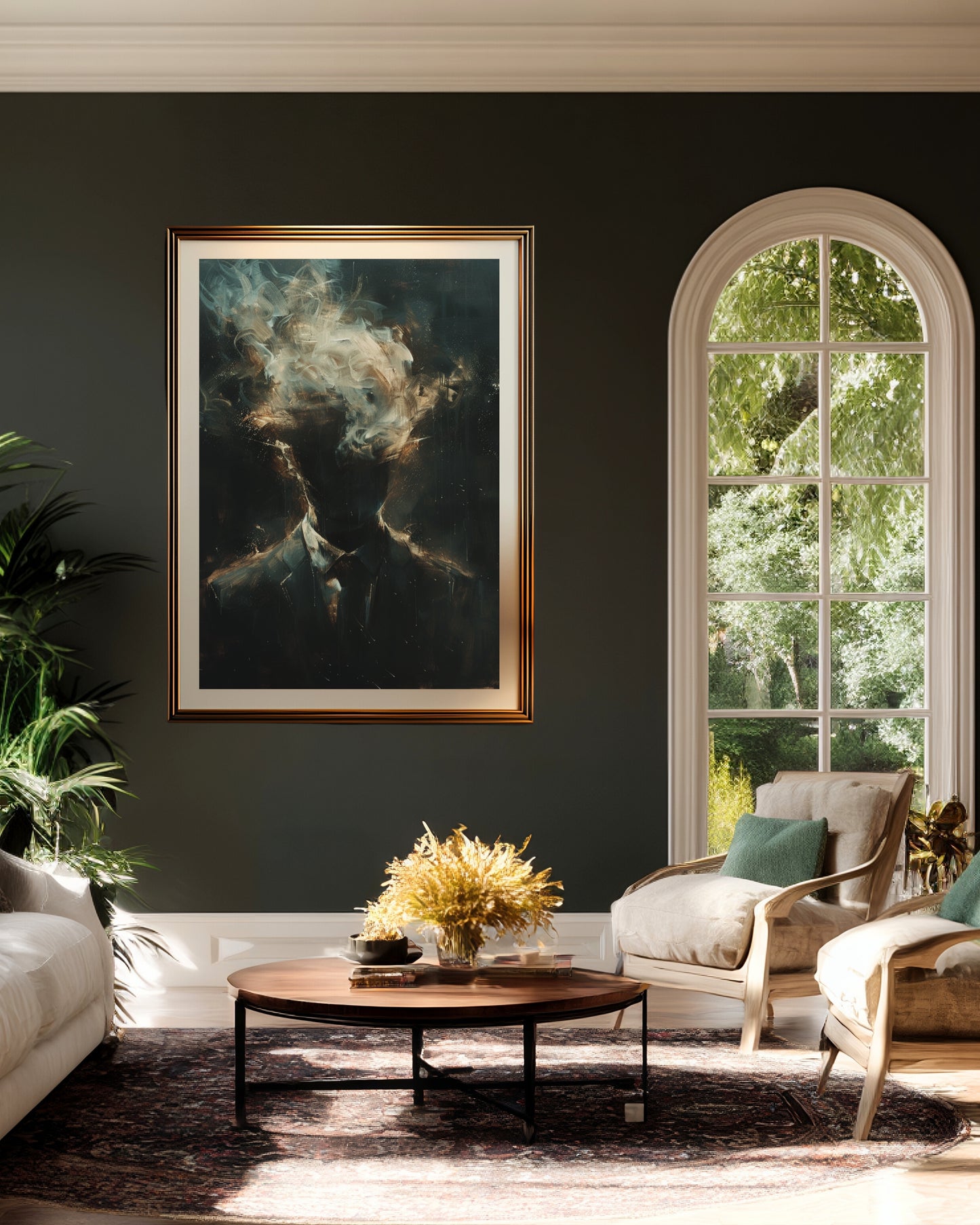 Moody Smoky Head Portrait Wall Art Print