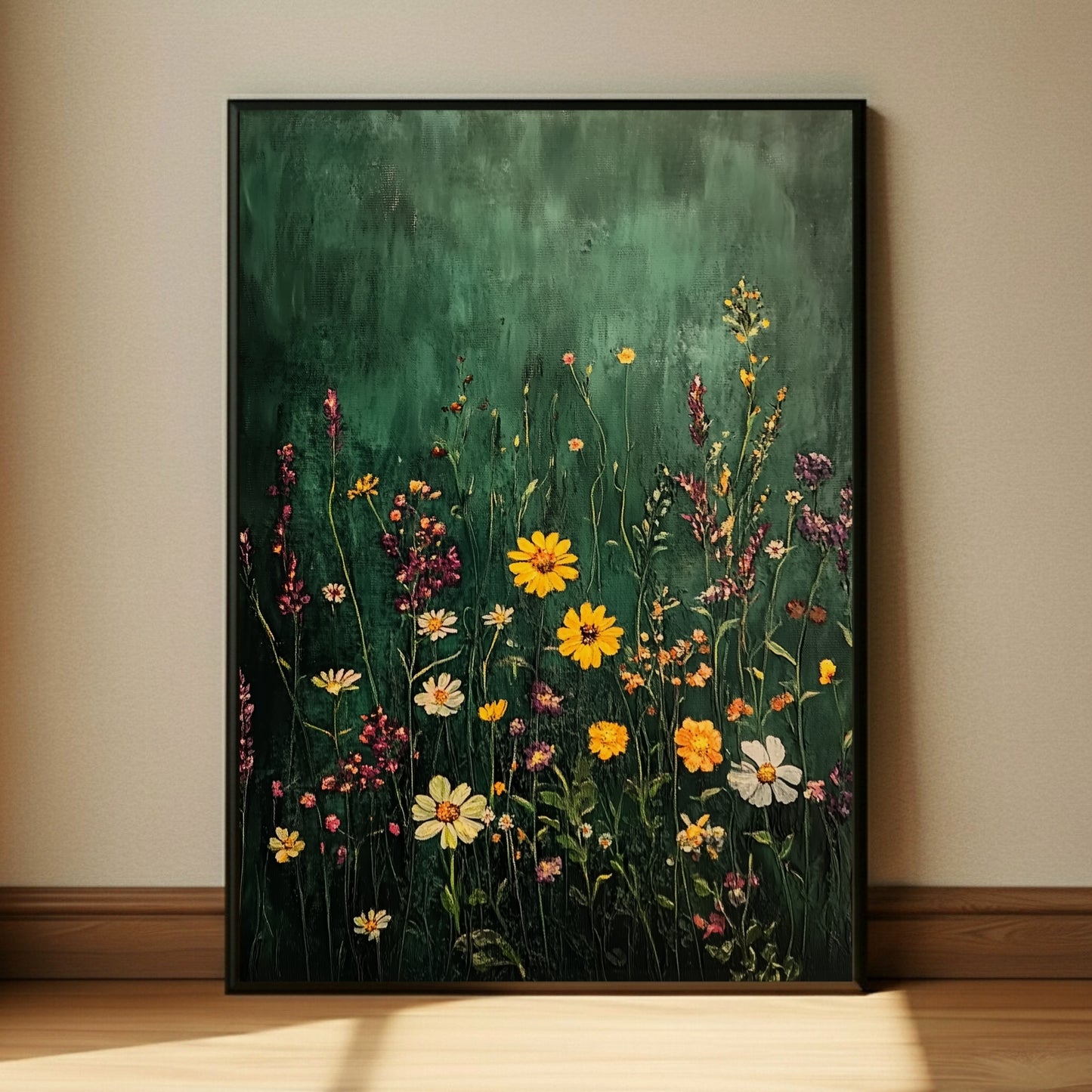 Moody Wildflower Floral Wall Art Print