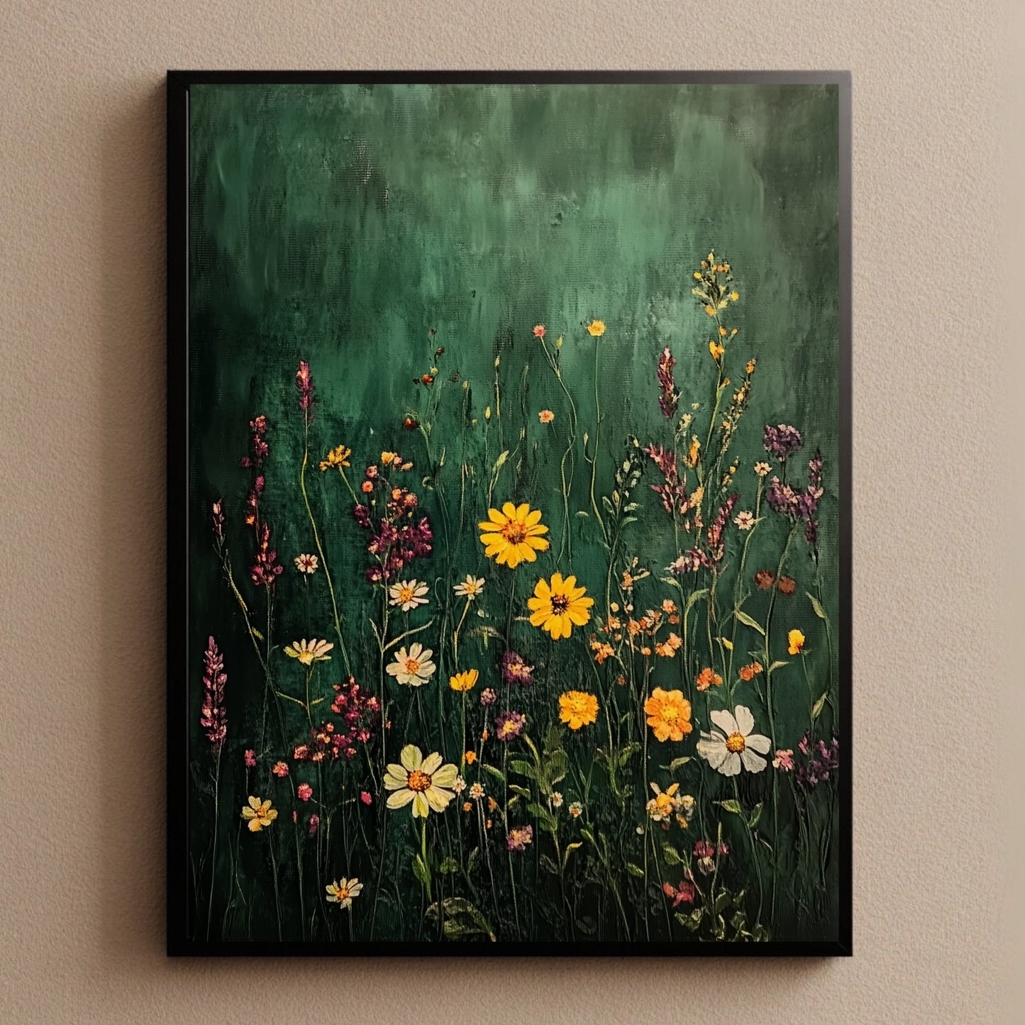 Moody Wildflower Floral Wall Art Print