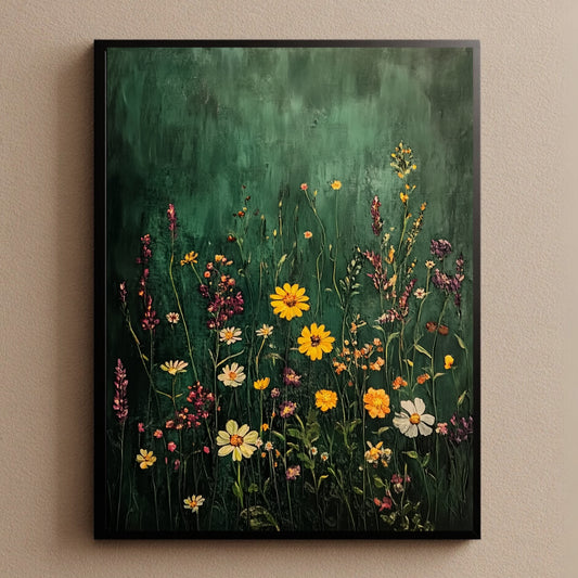 Moody Wildflower Floral Wall Art Print