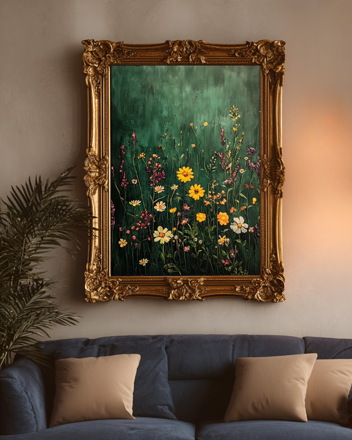 Moody Wildflower Floral Wall Art (Poster, Canvas, Framed)