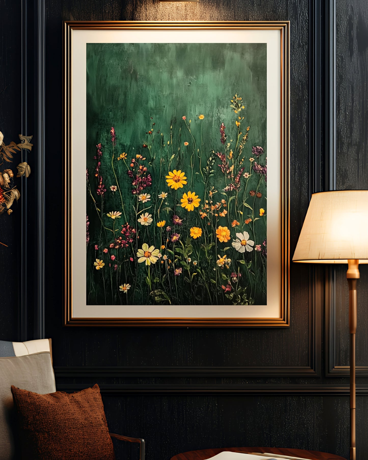 Moody Wildflower Floral Wall Art (Poster, Canvas, Framed)