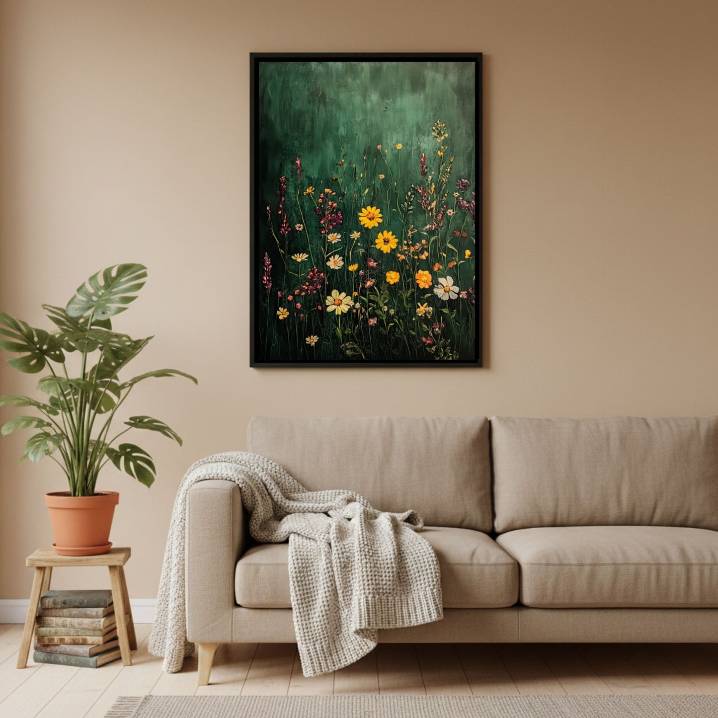 Moody Wildflower Floral Wall Art Print