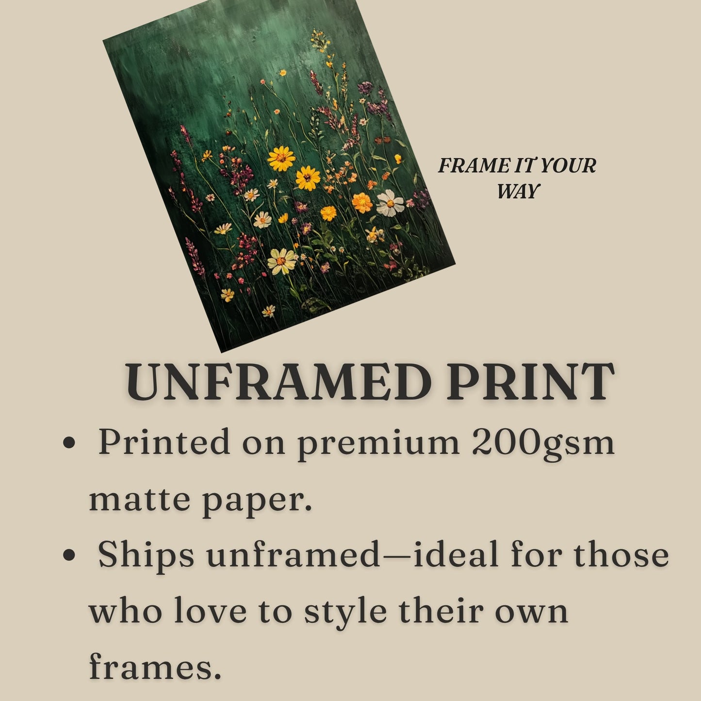 Moody Wildflower Floral Wall Art Print