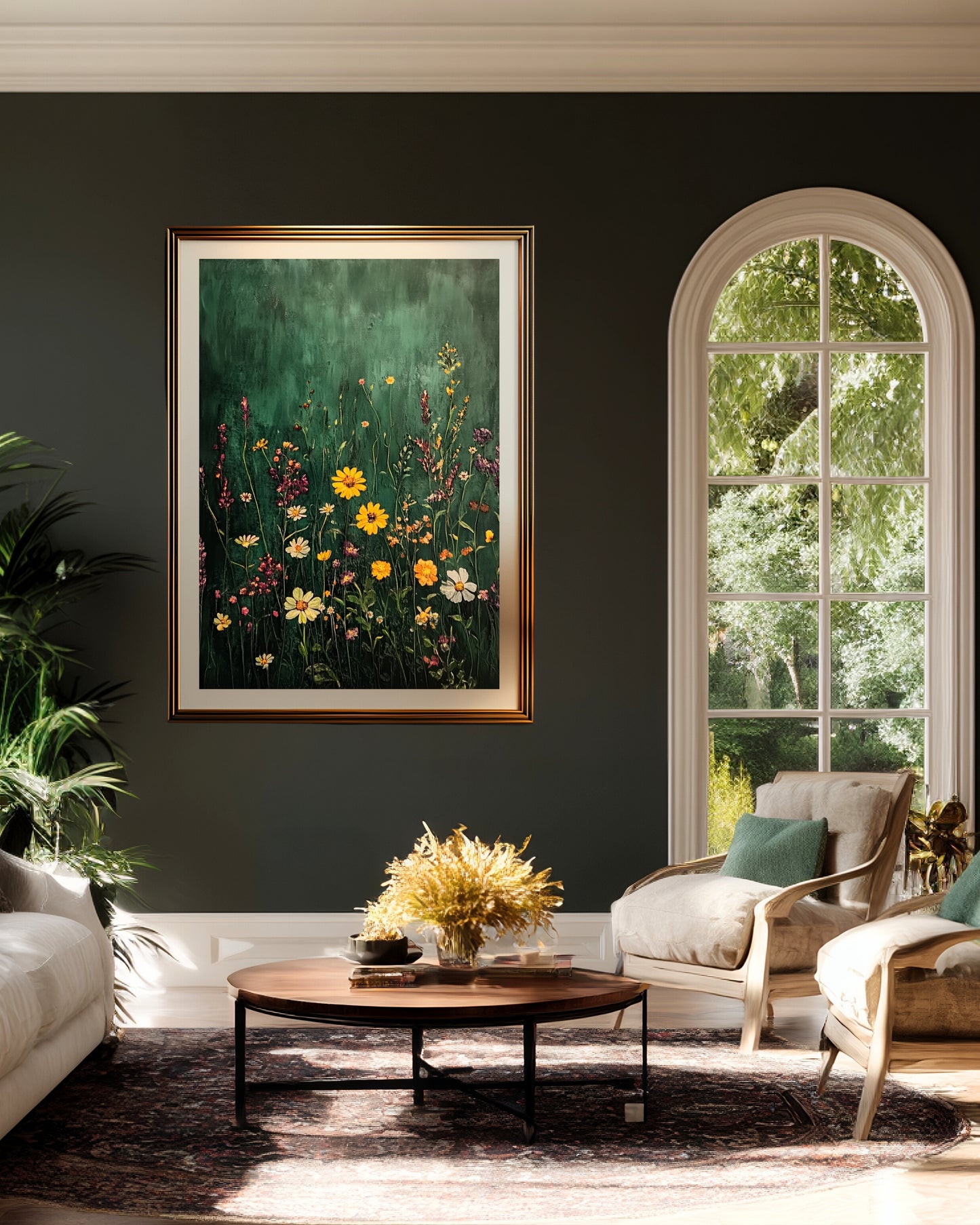 Moody Wildflower Floral Wall Art (Poster, Canvas, Framed)