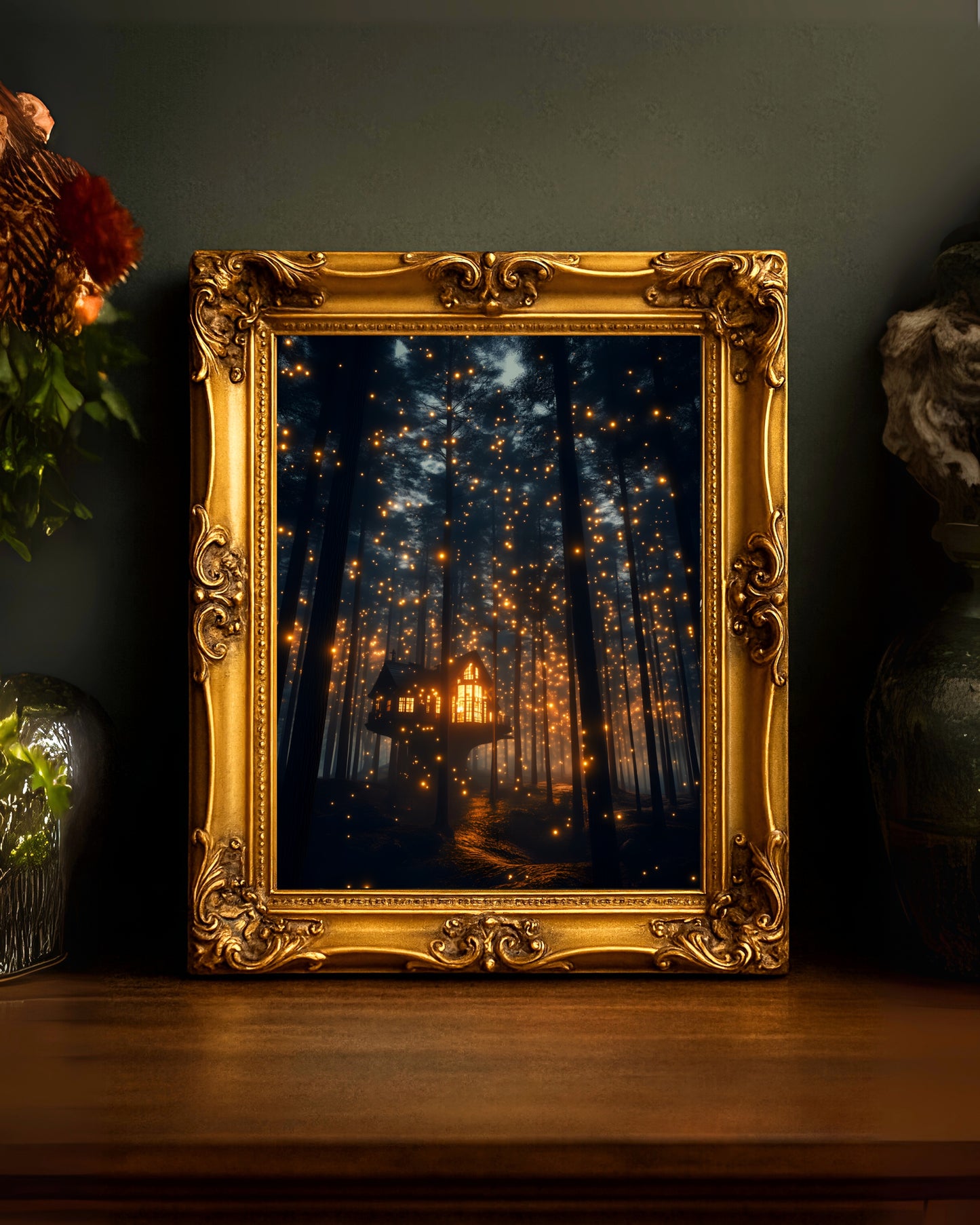 Dark Forest Enchanted Forest Wall Art Print