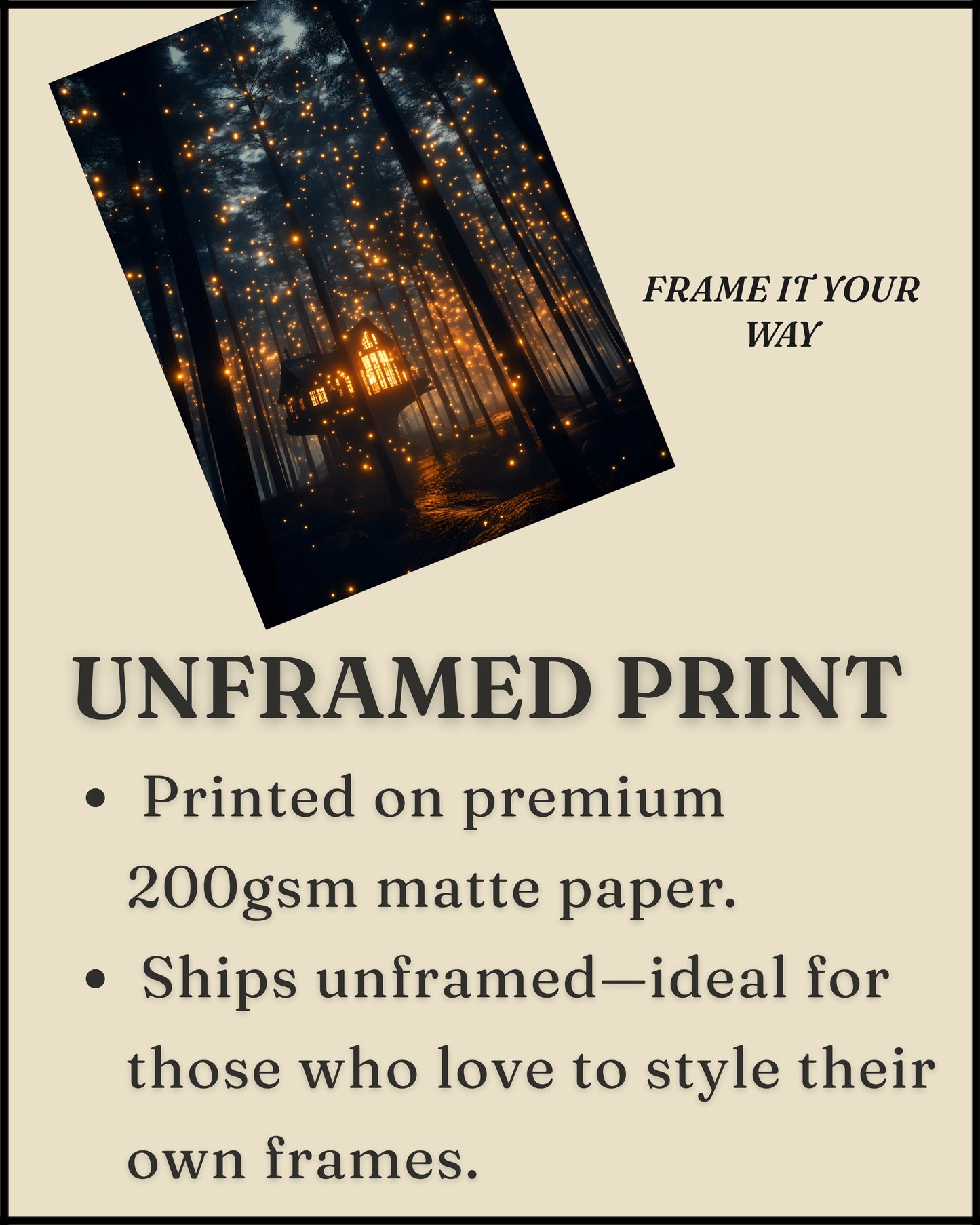 Dark Forest Enchanted Forest Wall Art Print