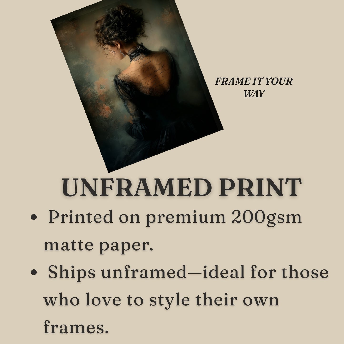 Moody Victorian Woman Wall Art Print