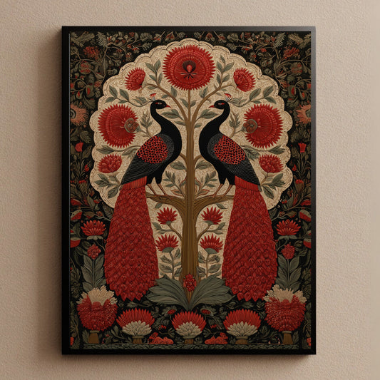 Magical Wall Art with Fireflies Forest Print