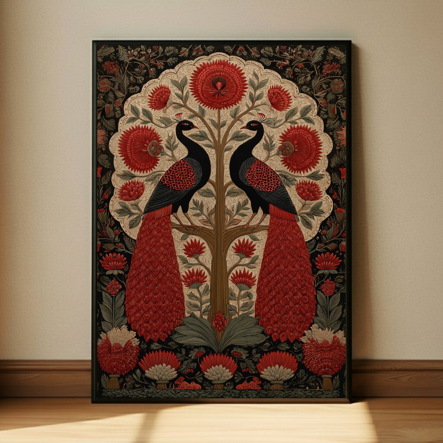 Magical Wall Art with Fireflies Forest Print