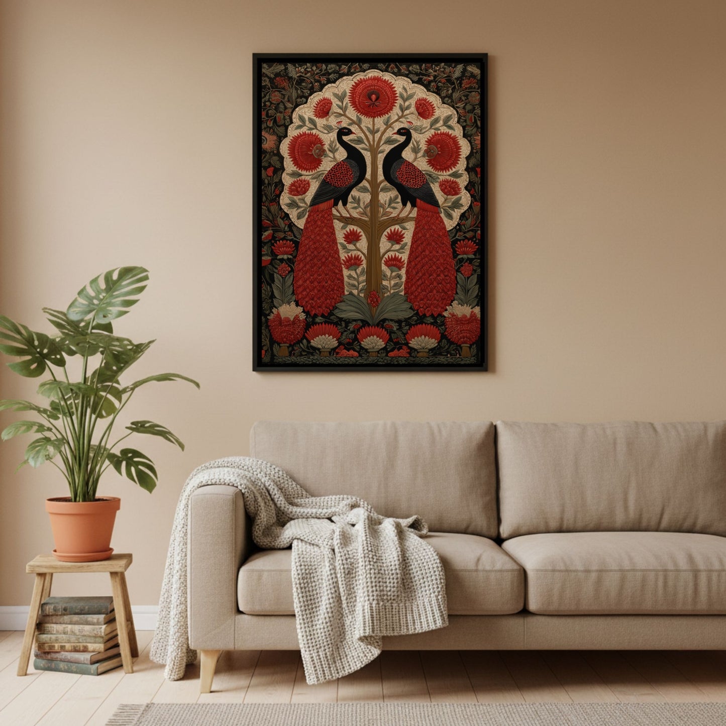 Magical Wall Art with Fireflies Forest Print