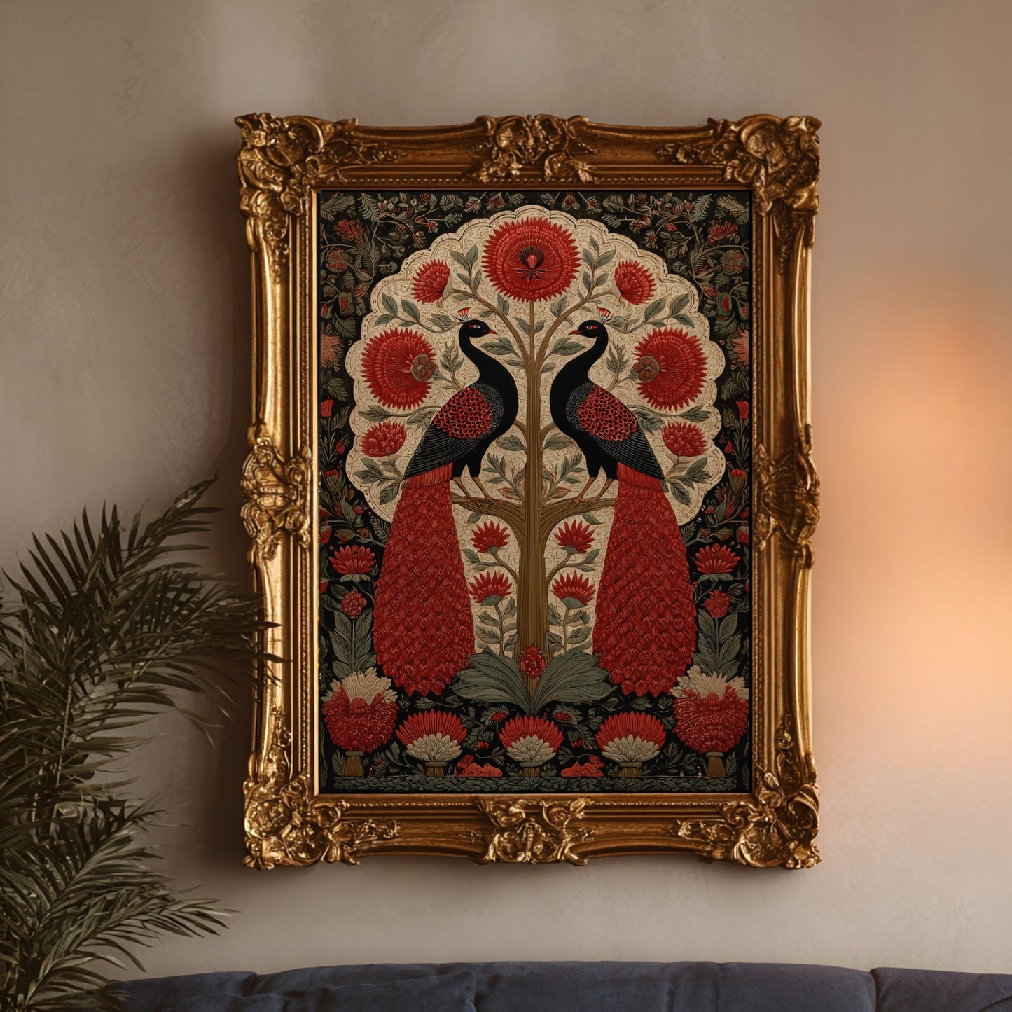 Magical Wall Art with Fireflies Forest Print