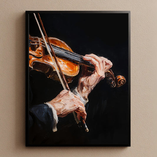 Moody Musician Poster Violin Wall Art Print