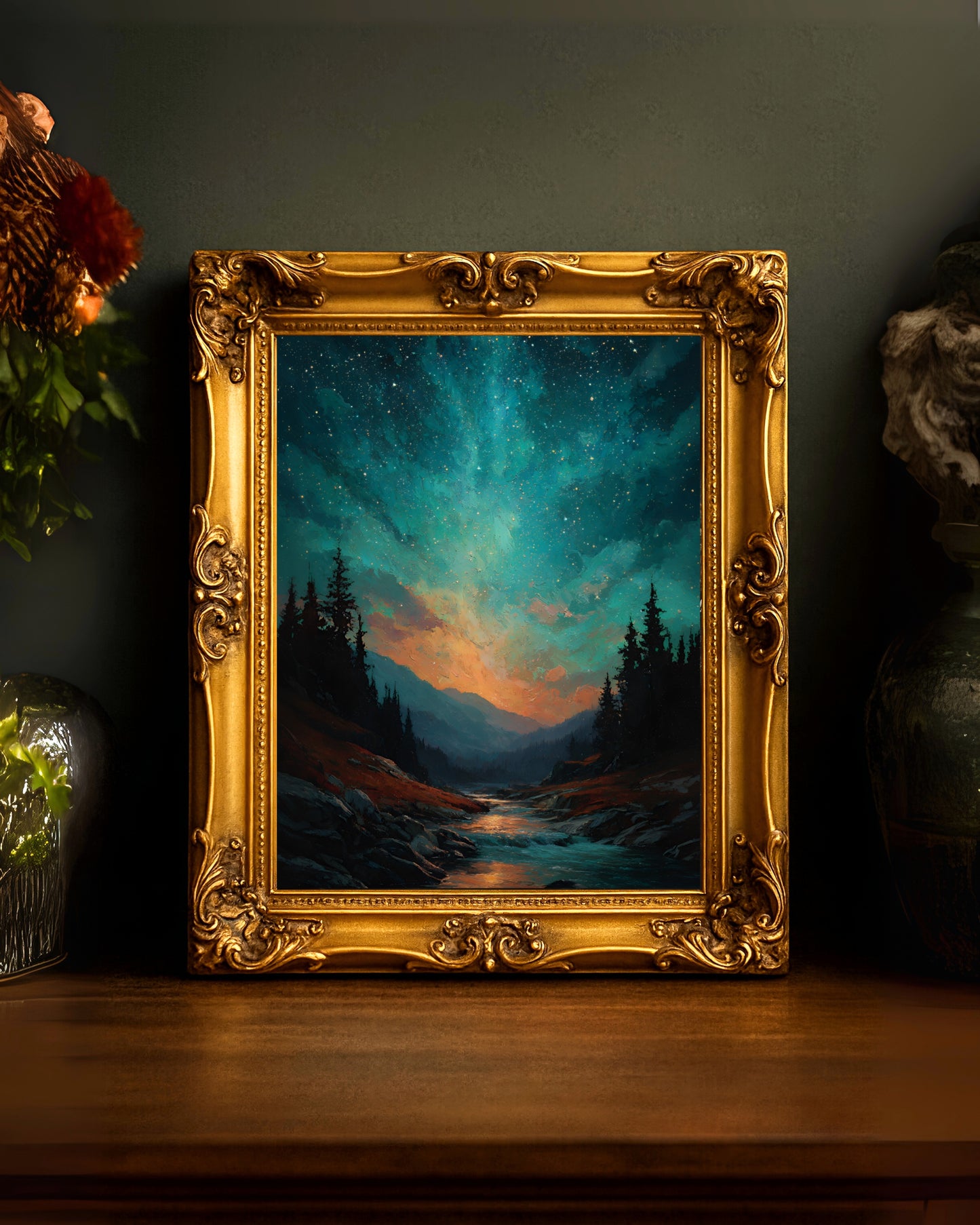 Enchanted Forest Night Sky Wall Art (Poster, Canvas, Framed)