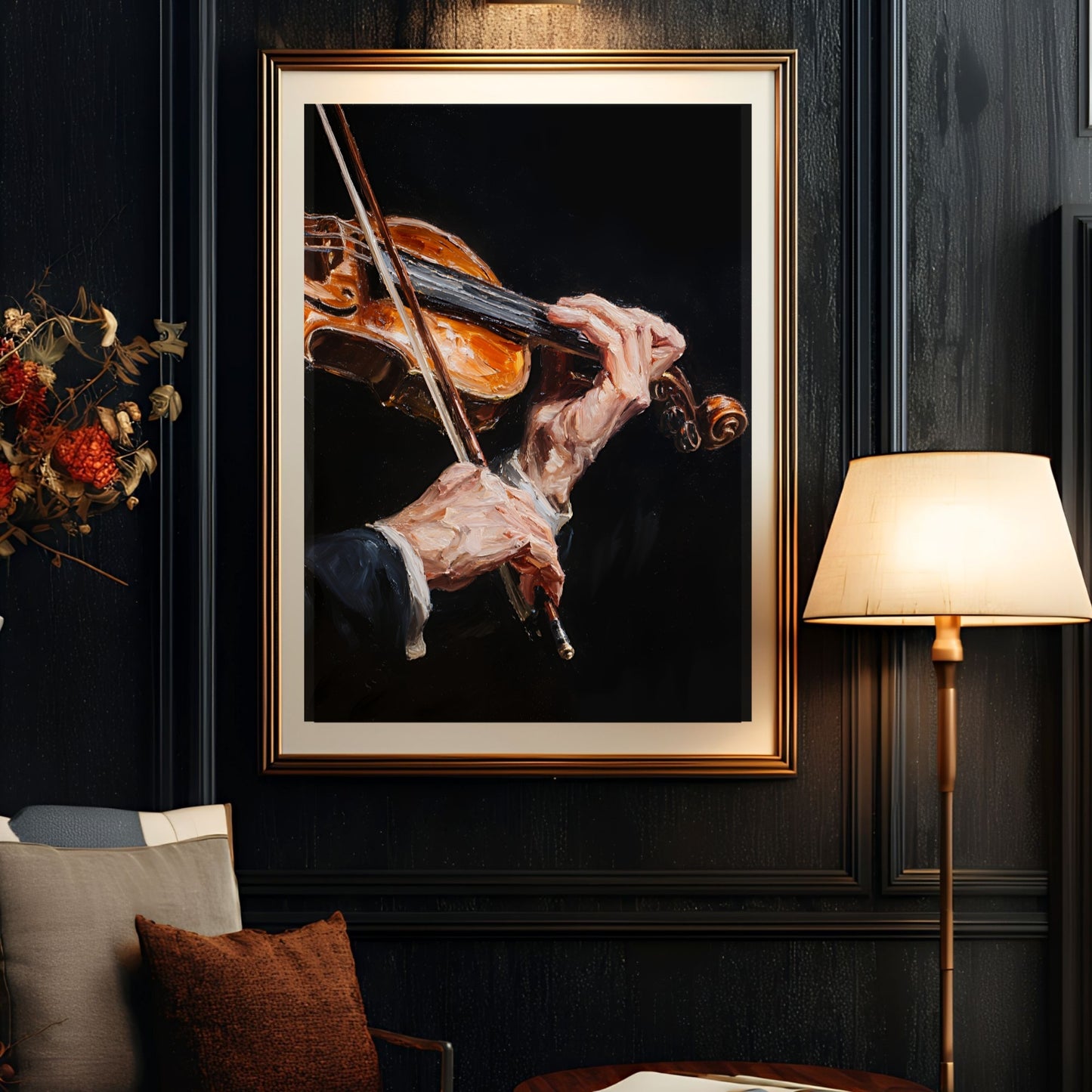Moody Musician Poster Violin Wall Art Print