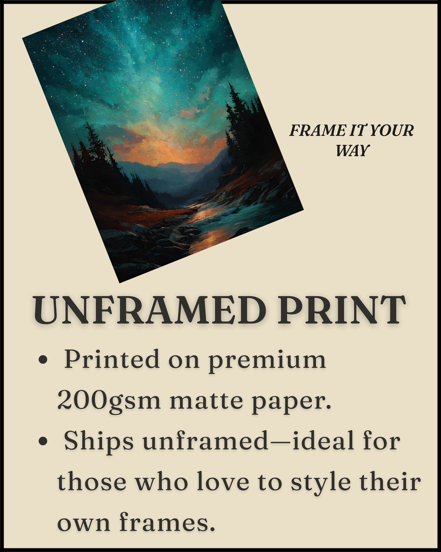 Enchanted Forest Night Sky Wall Art (Poster, Canvas, Framed)