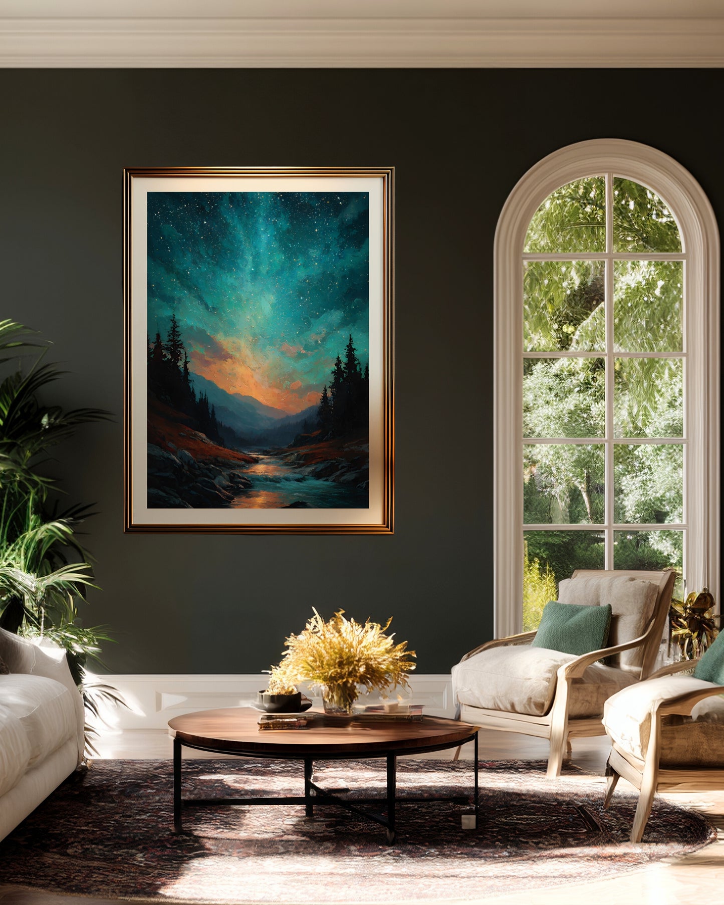 Enchanted Forest Night Sky Wall Art (Poster, Canvas, Framed)