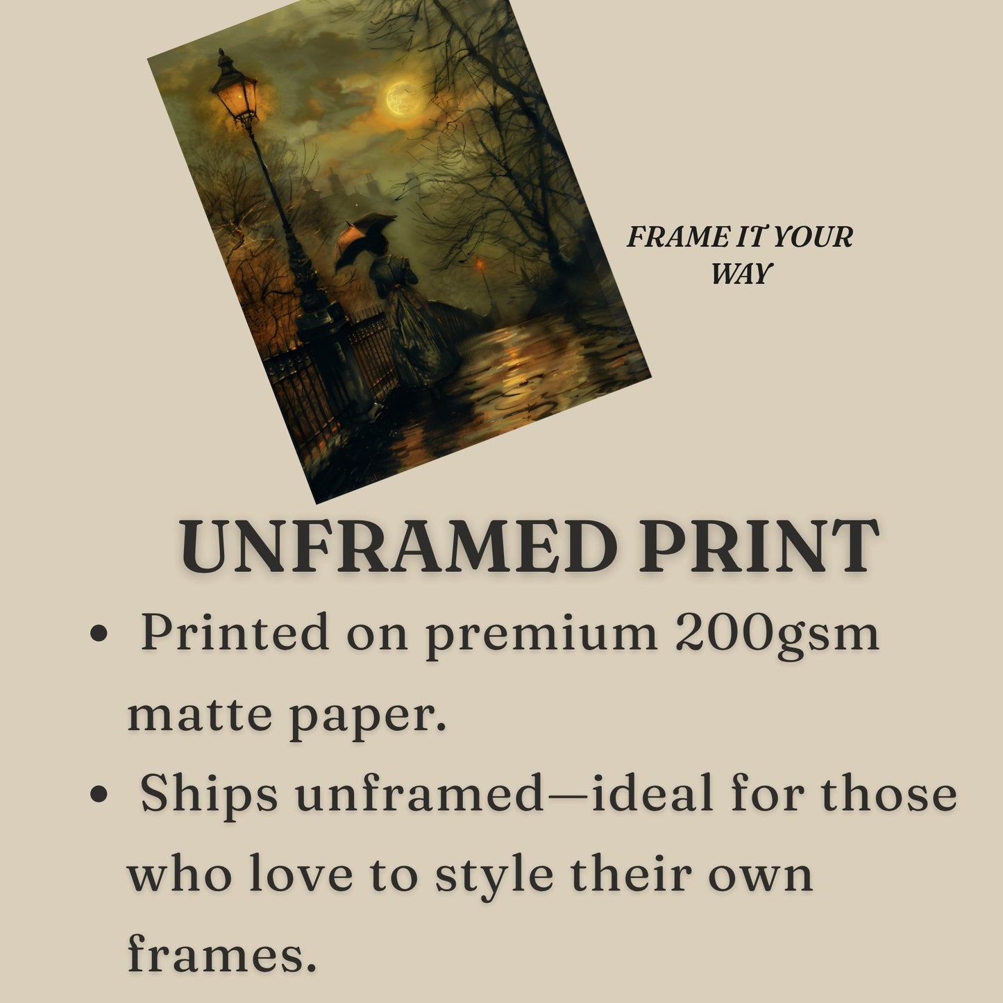 Moody Victorian Dark Academia Aesthetic Wall Art Print