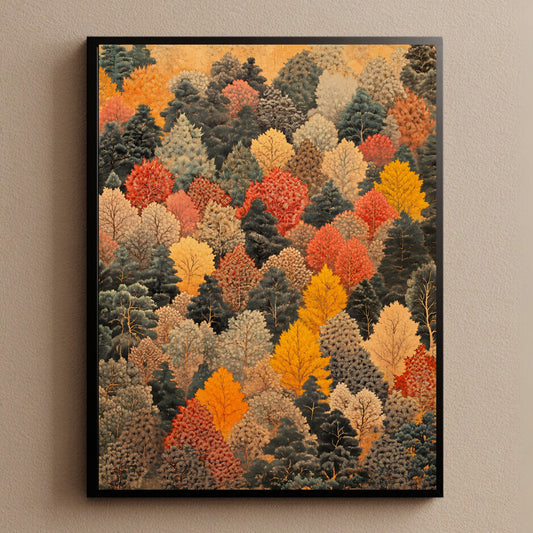 Autumn Forest Wall Art Fall Tree Print