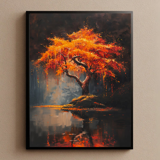 Enchanted Autumn Maple Tree Autumn Wall Art