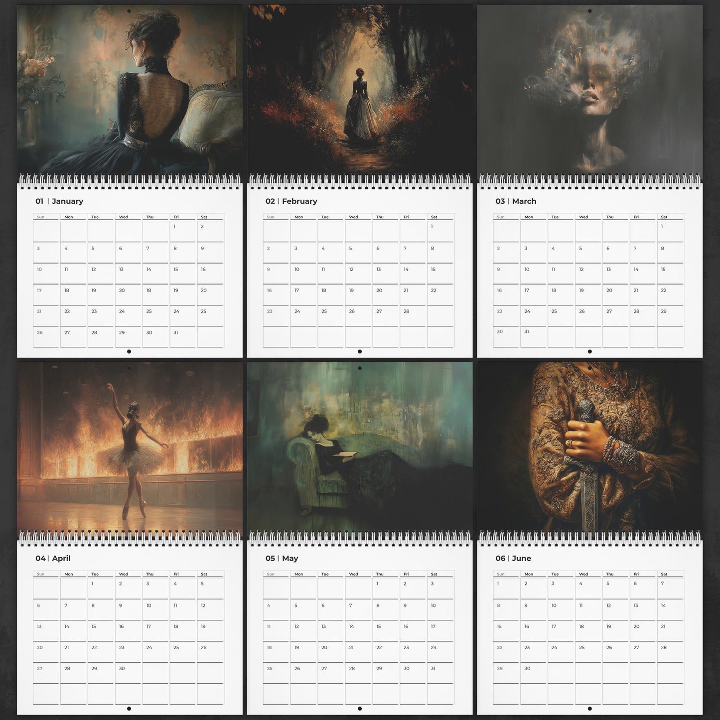 Dark Feminine Calendar 2026, Christmas Gift for Best Friend