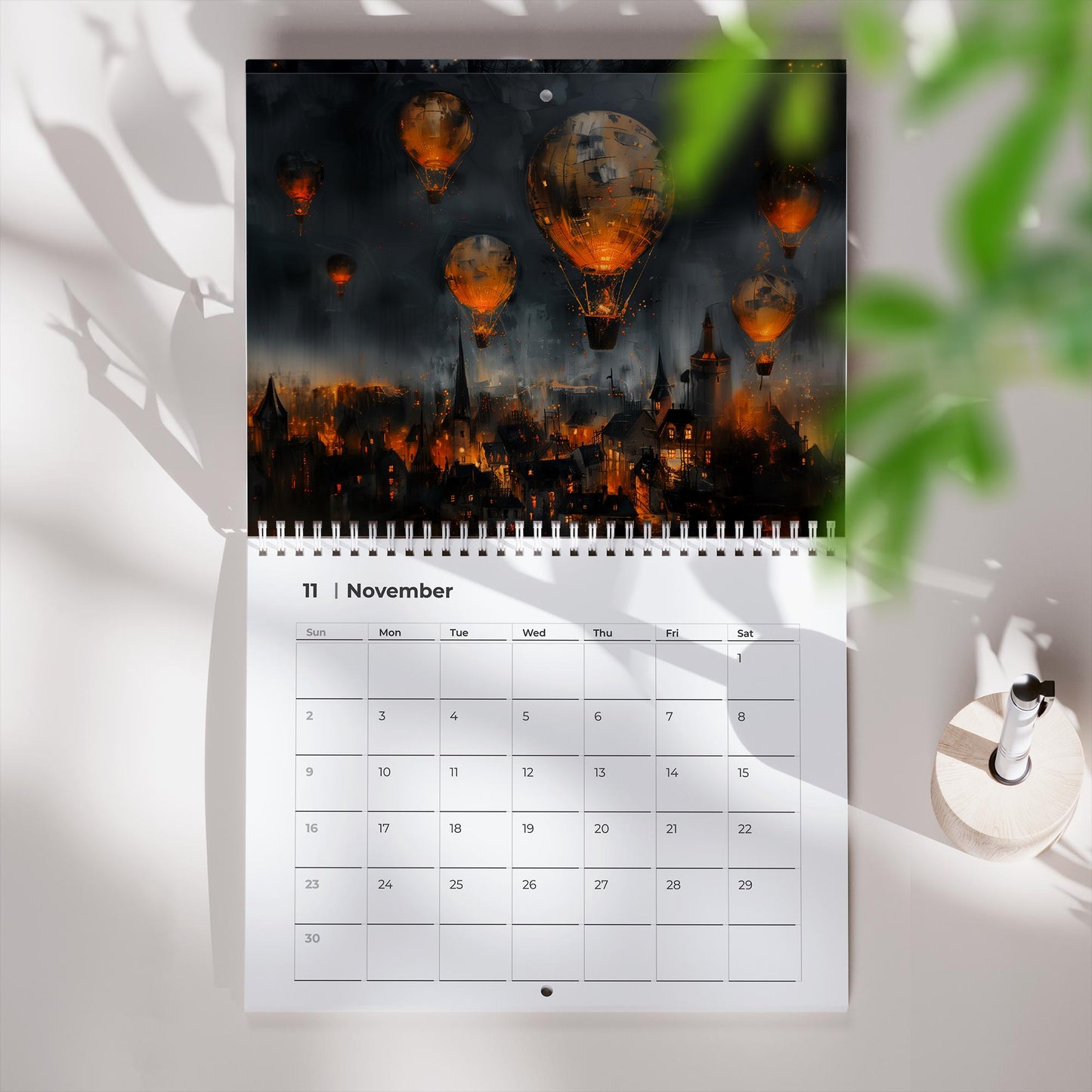 Moody Dark Academia Wall Calendar