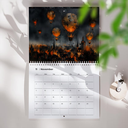 Moody Dark Academia Wall Calendar