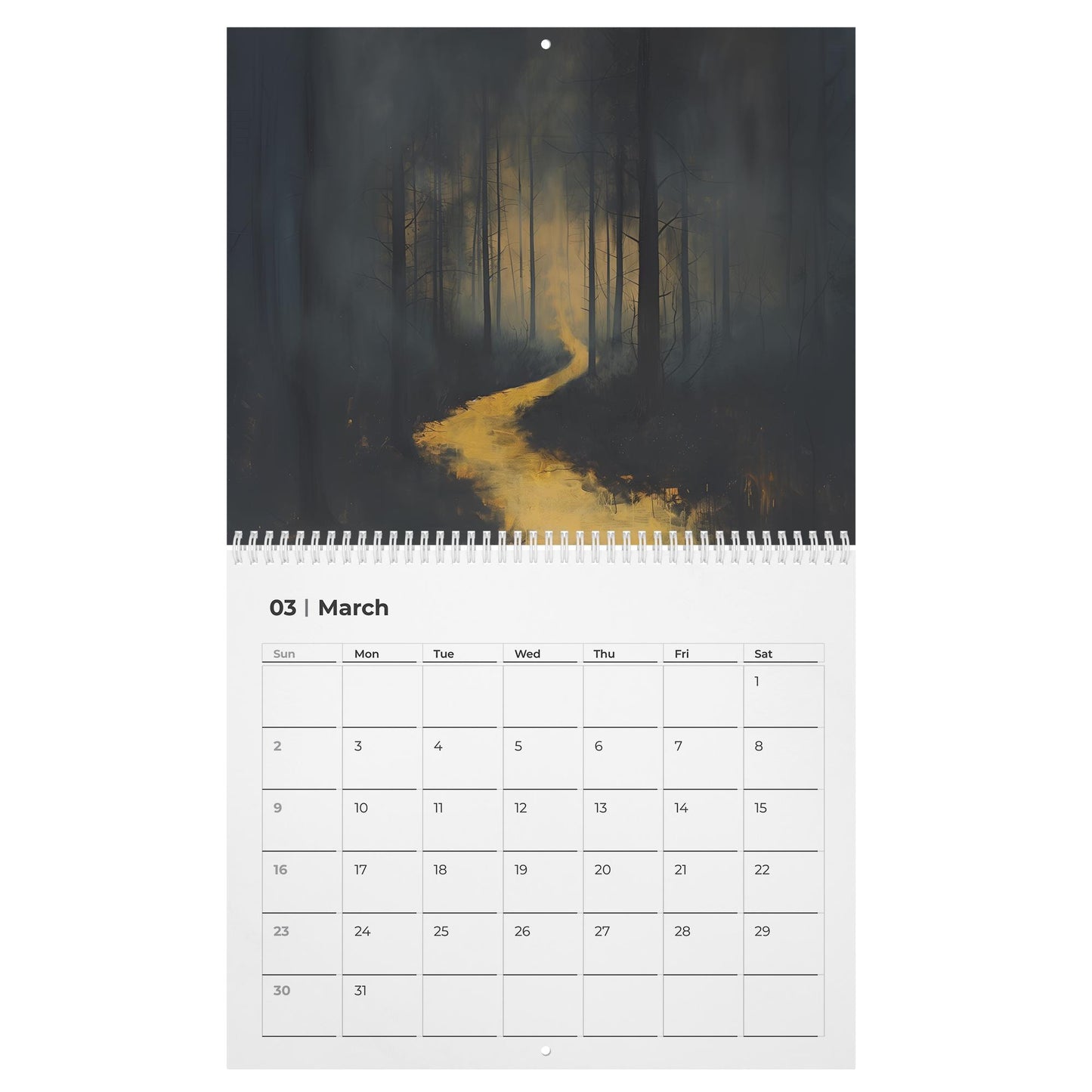 Eerie Victorian Gothic Calendar Dark Art Monthly Planner