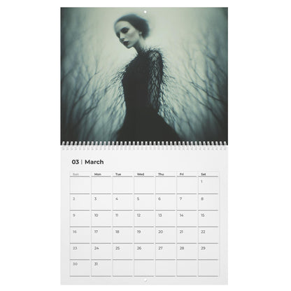 Gothic  Wall Calendar Dark Aesthetic Wall Calendar