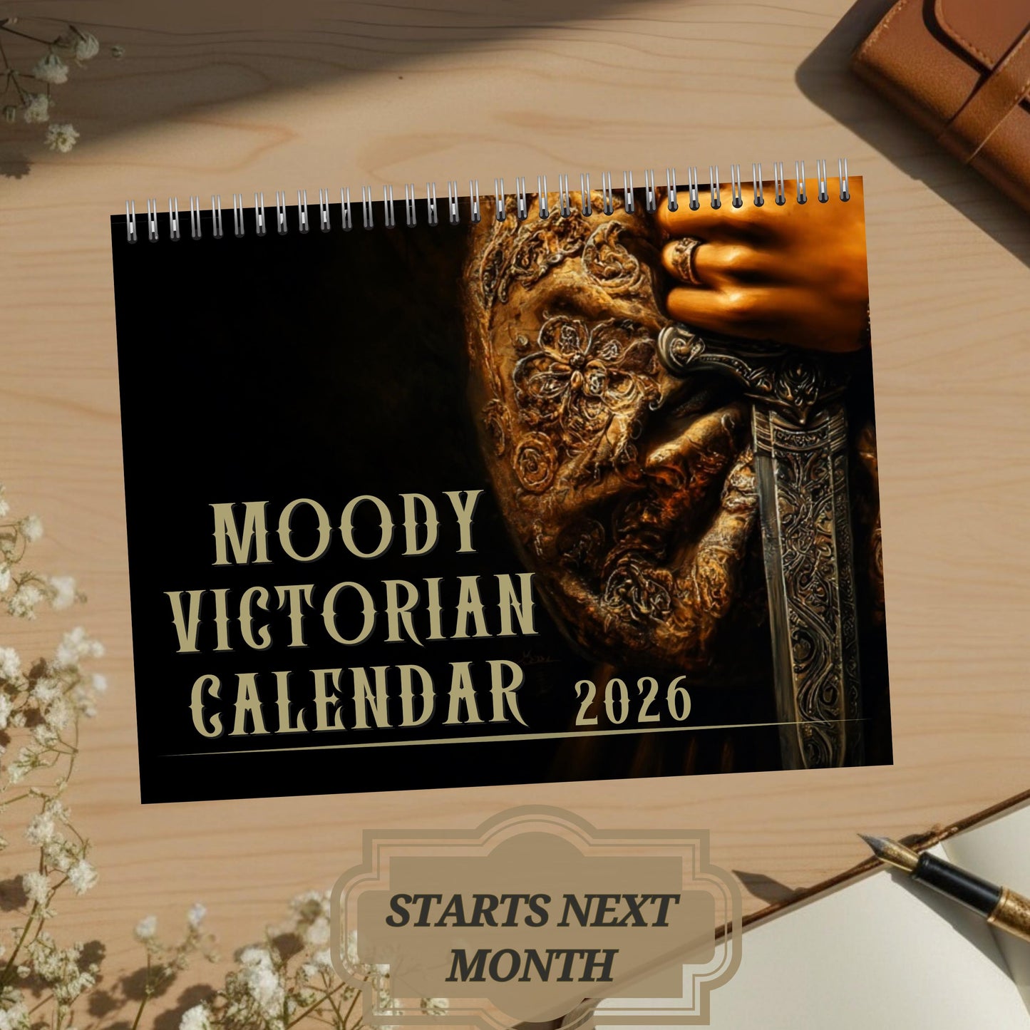 Moody Victorian Calendar 2026 – Dark Aesthetic Wall Calendar
