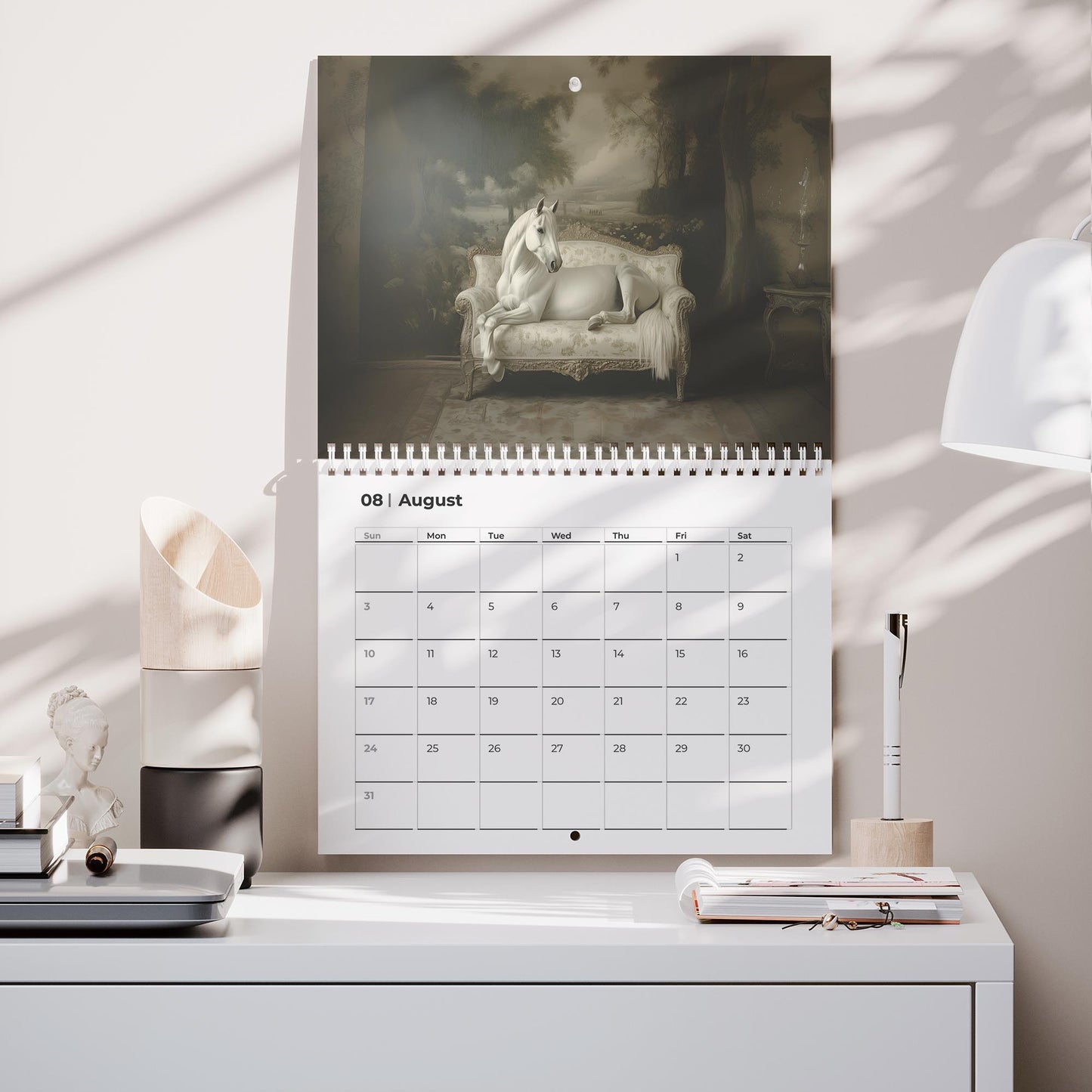 Moody Dark Academia Wall Calendar
