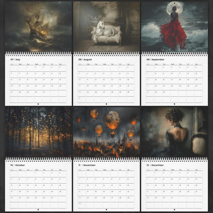 Moody Dark Academia Wall Calendar