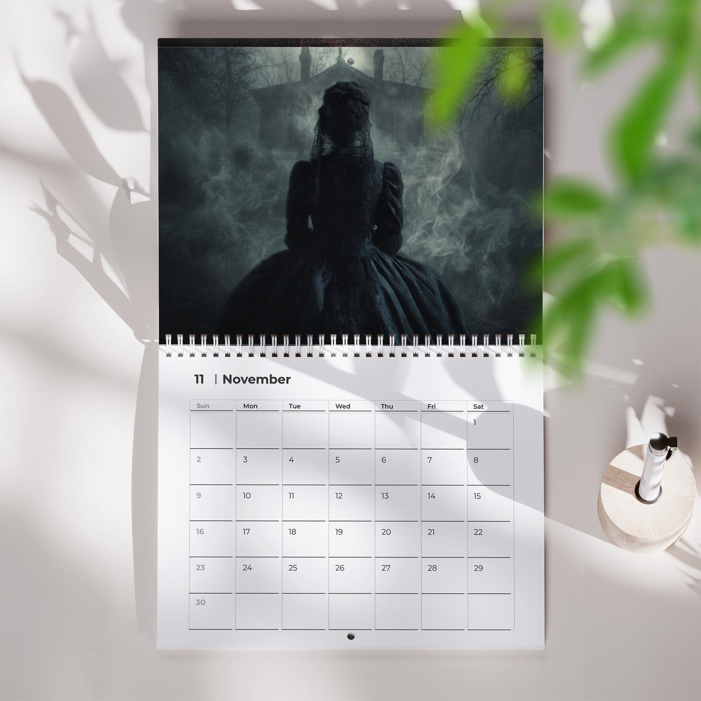 Gothic  Wall Calendar Dark Aesthetic Wall Calendar