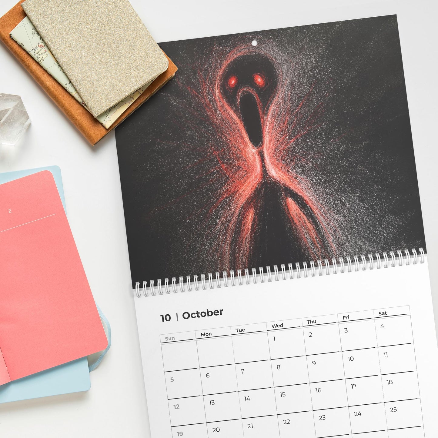 Gothic  Wall Calendar Dark Aesthetic Wall Calendar