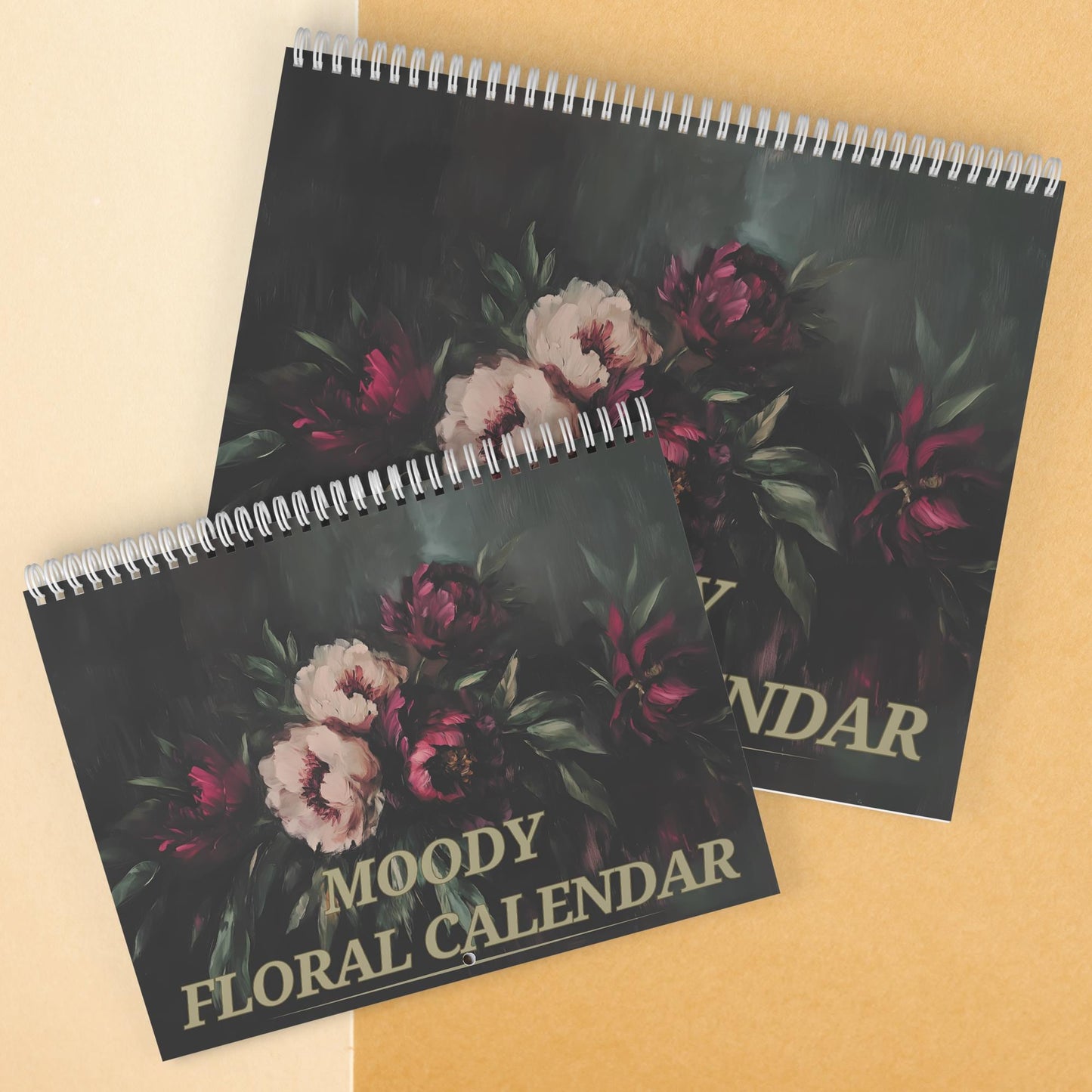 Moody Floral Wall Art Calendar, Dark Academia Decor Office Gift,