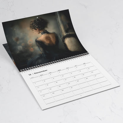 Moody Dark Academia Wall Calendar
