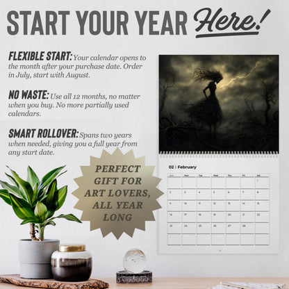 Eerie Victorian Gothic Calendar Dark Art Monthly Planner