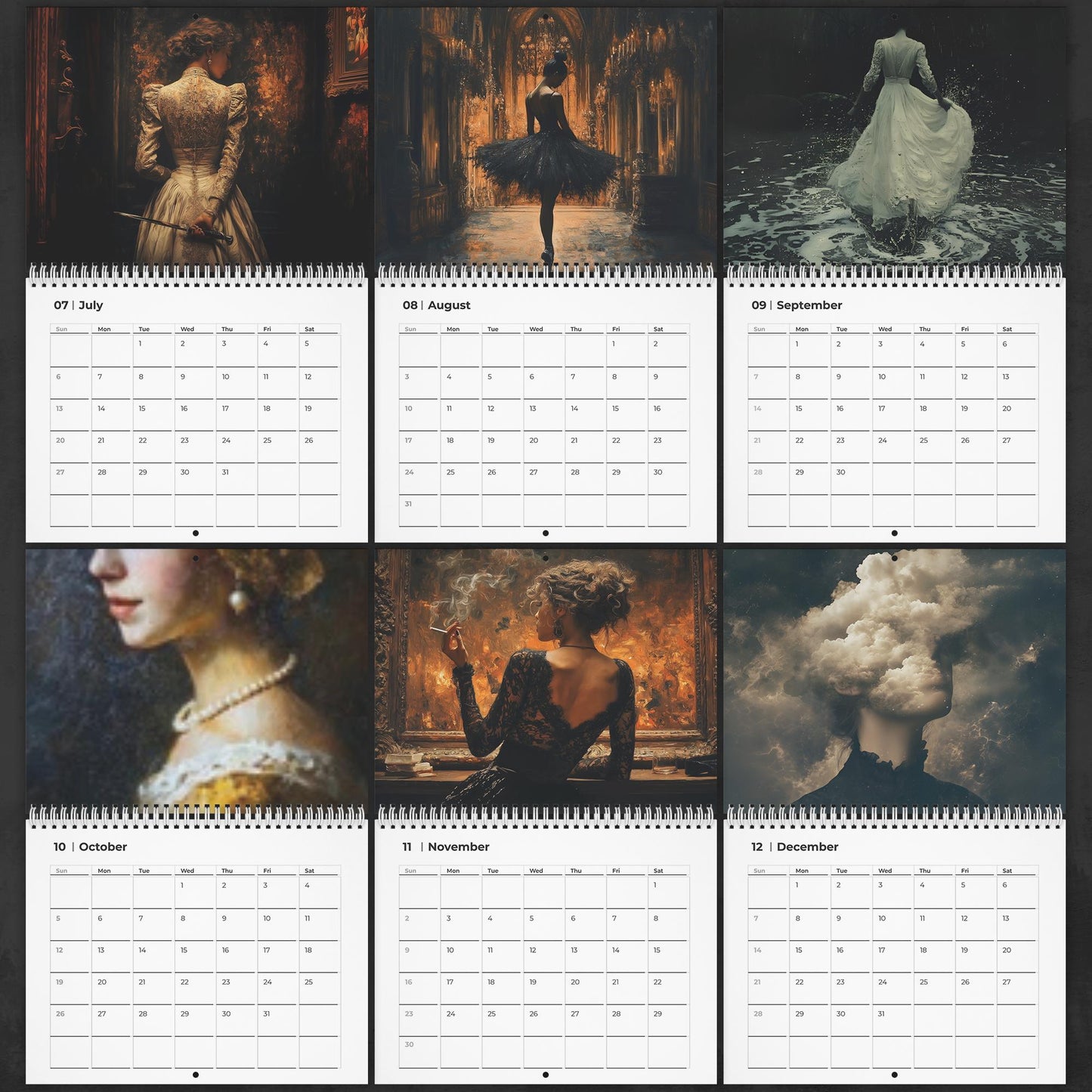 Dark Feminine Calendar 2026, Christmas Gift for Best Friend