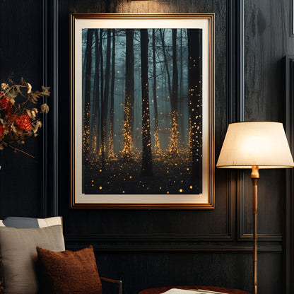 Firefly Forest Moody Glowing Woodland Wall Art