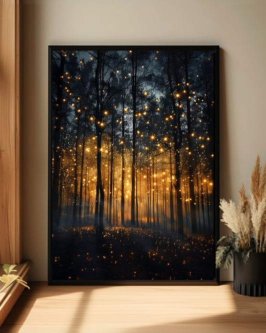 Enchanted Firefly Forest Wall Art - Our signature piece—bold, magical, and impossible to forget.