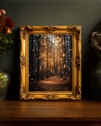 Glowing Forest Path Wall Art Print