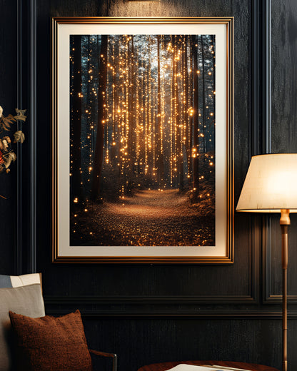 Glowing Forest Path Wall Art Print