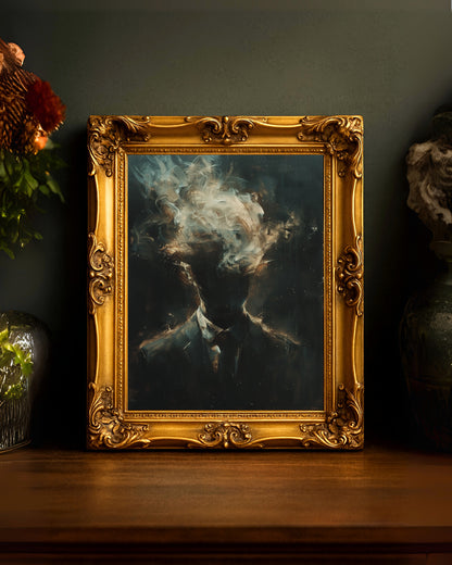 Moody Smoky Head Portrait Wall Art Print